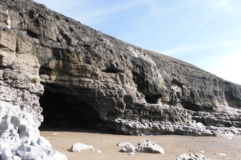  the buttress at the far side of the first cave 