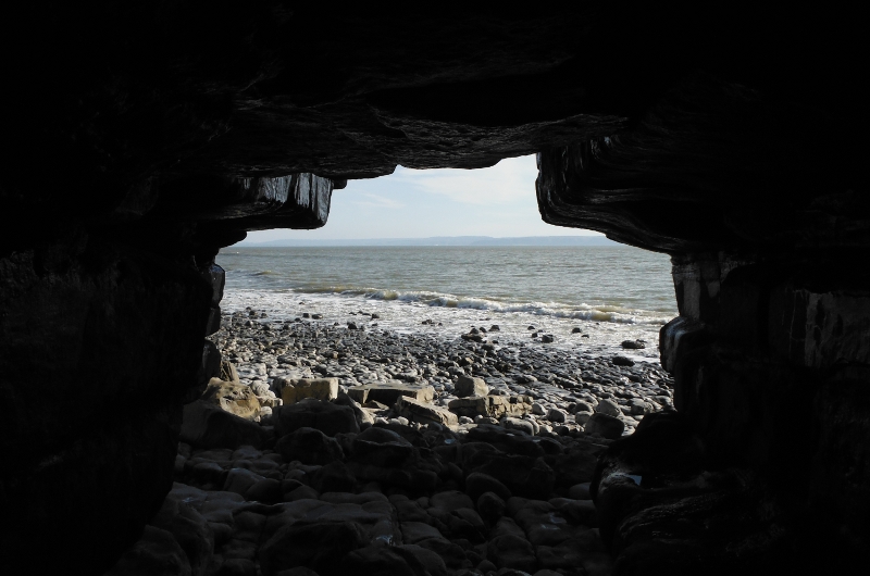  looking out of one of the caves 