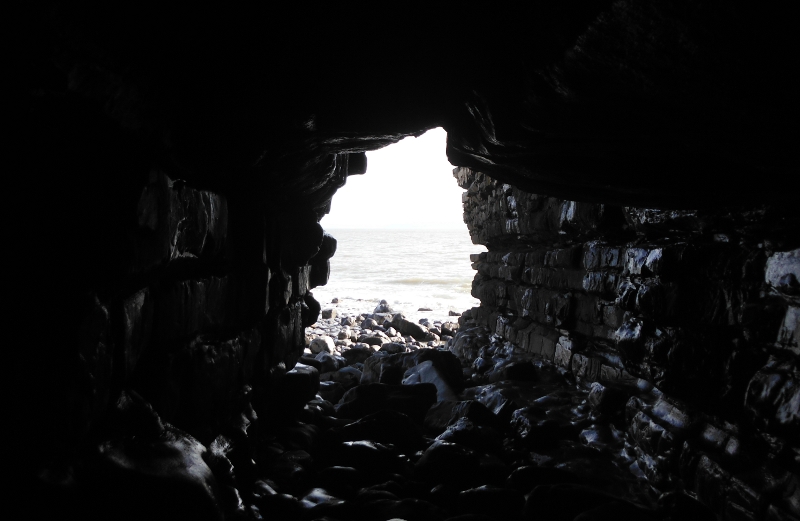  looking out of one of the caves 