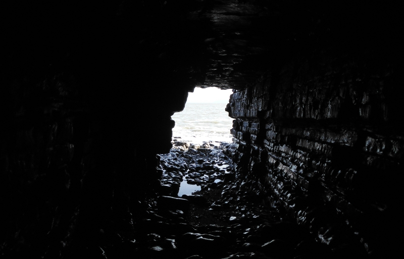  looking out of one of the caves 