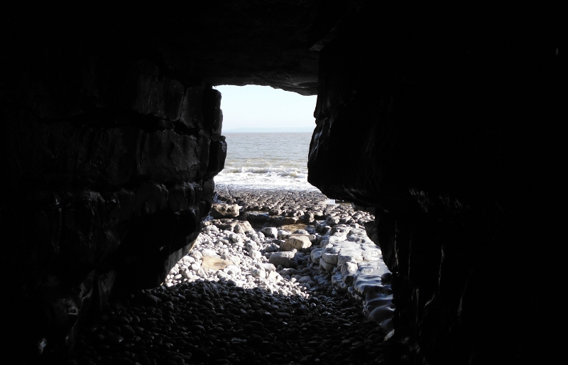  looking out of one of the caves 