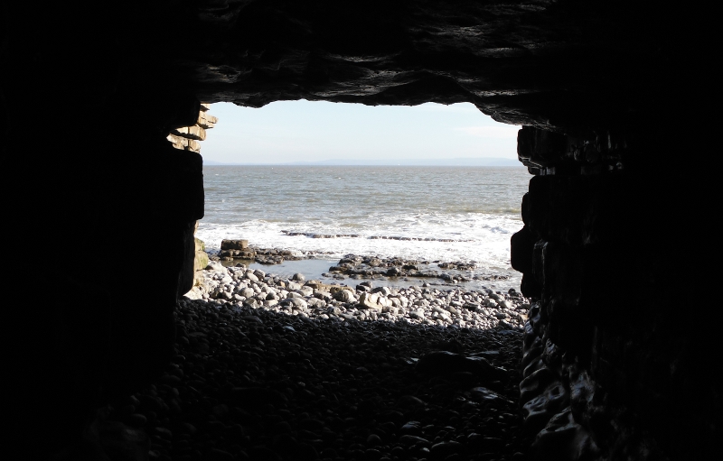  looking out of one of the caves 