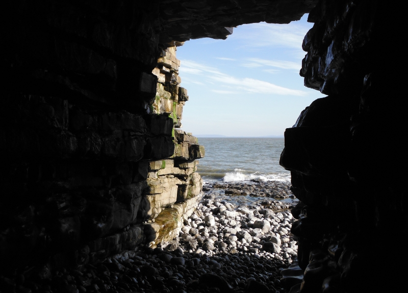  looking out of one of the caves 