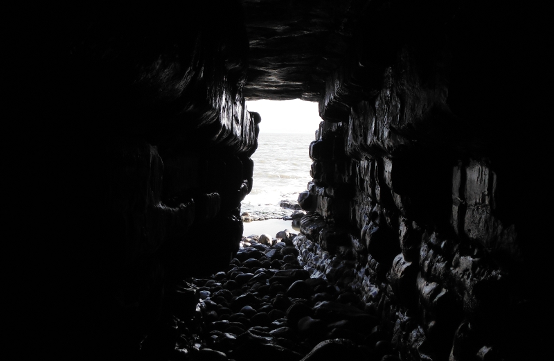  looking out of one of the caves 