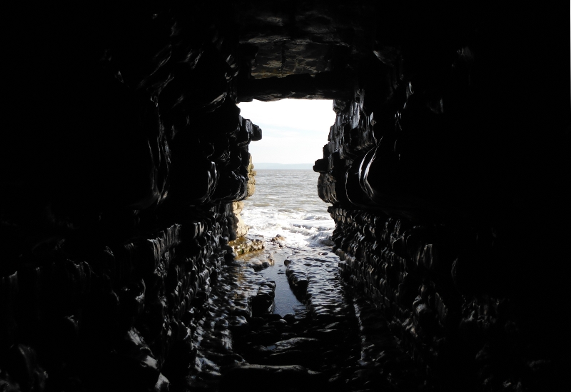  looking out of one of the caves 