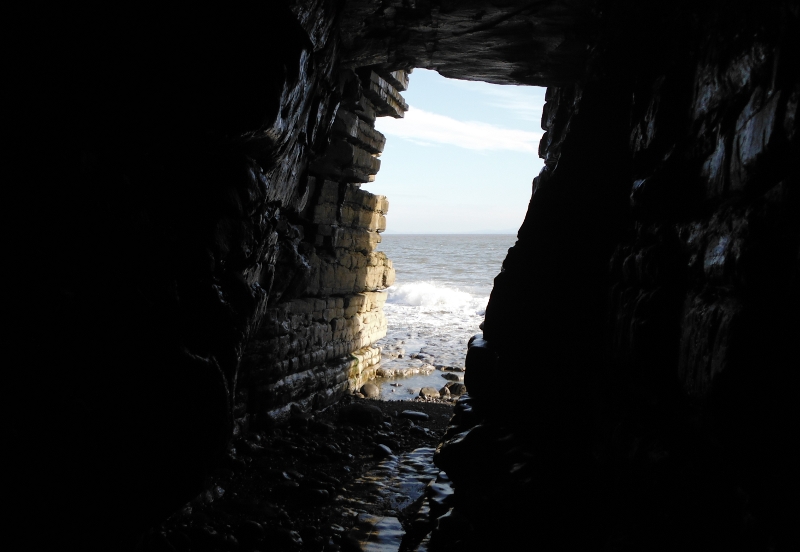  looking out of one of the caves 