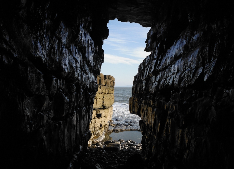  looking out of one of the caves 