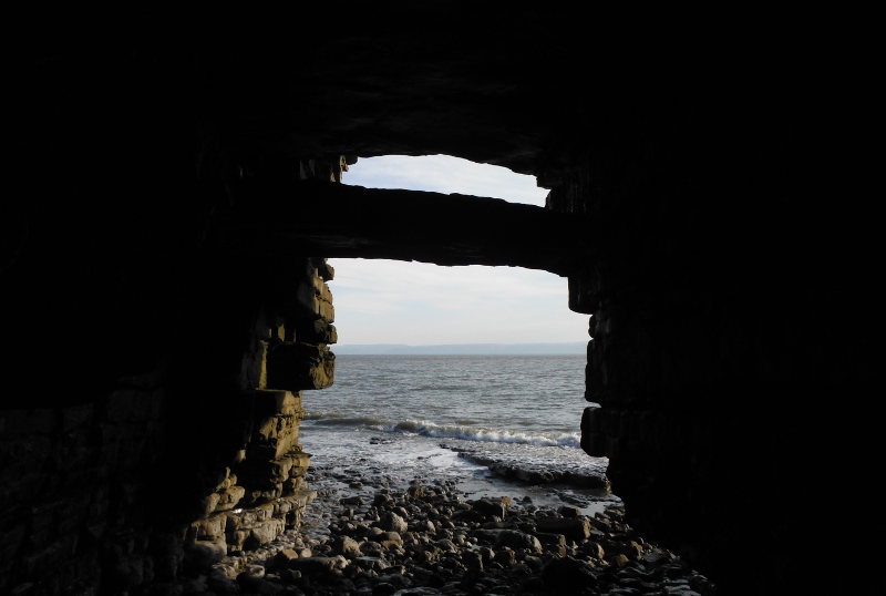  looking out of one of the caves 