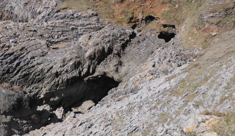  looking down to the cave