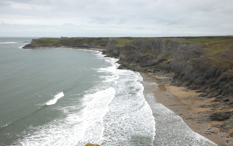  looking back along the coast towards Worms Head 