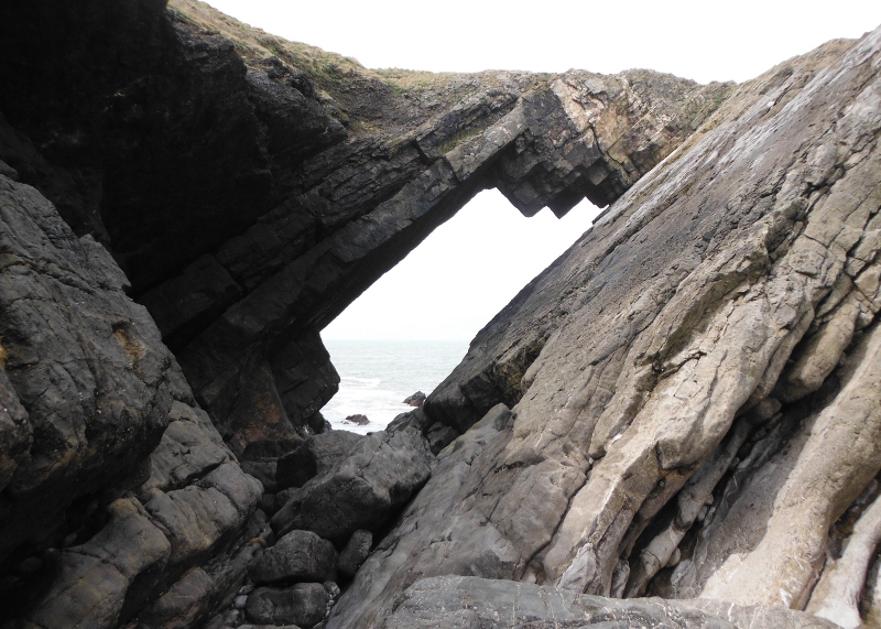  looking up at Devils Bridge 