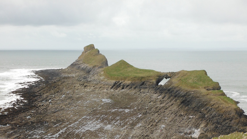  looking down across the causeway to the outer section