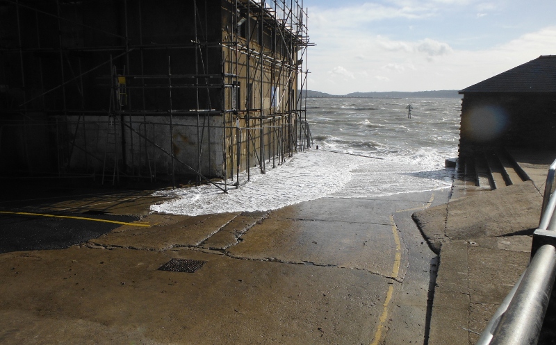  the water way up beyond the ramp 