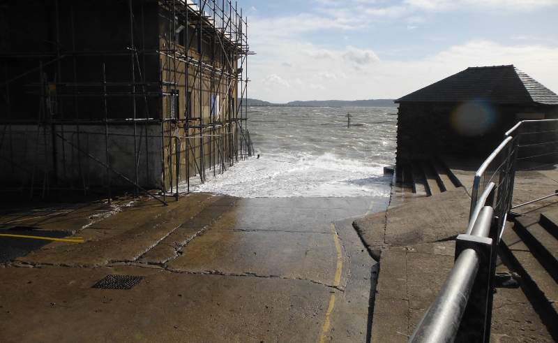  the water way up beyond the ramp 