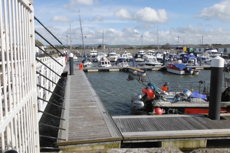  the high water level inside the marina 