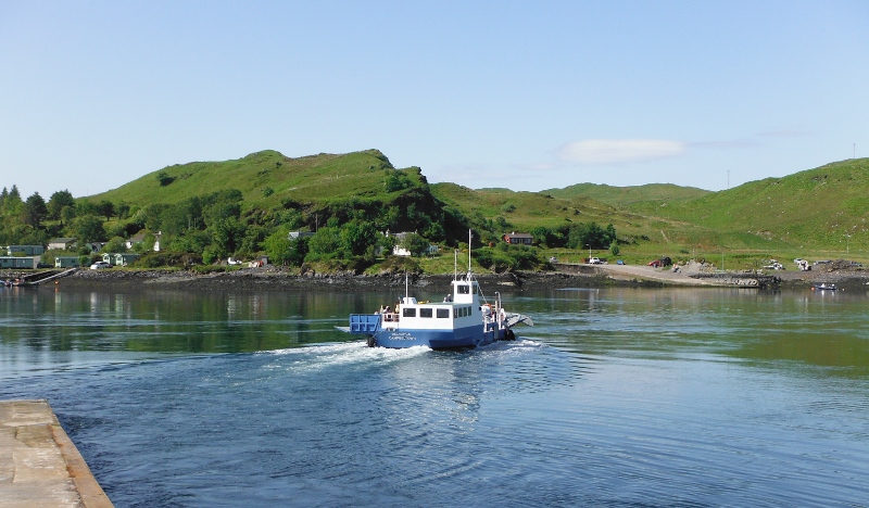  looking across to Luing with the ferry heading across  