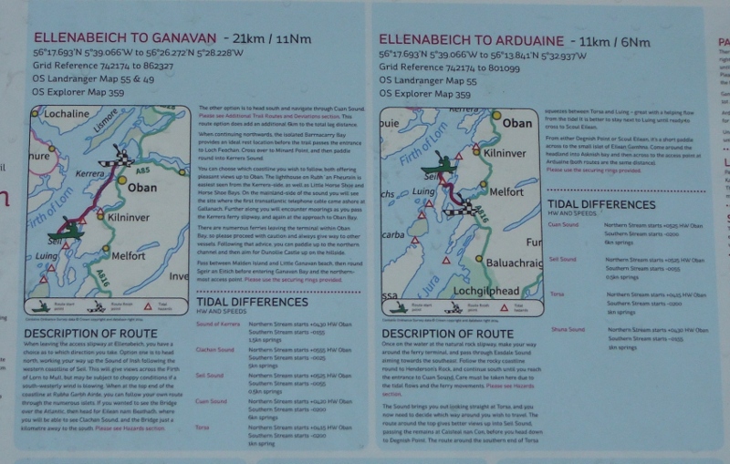  part of the sign about the sea kayak trail 