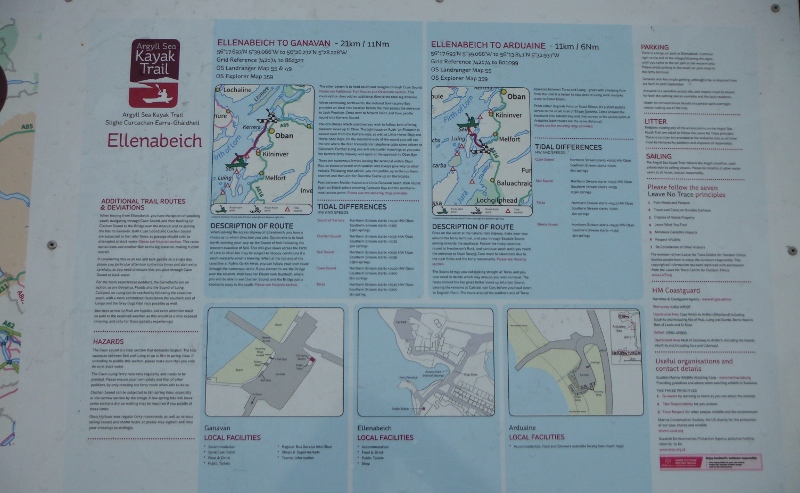  part of the sign about the sea kayak trail 