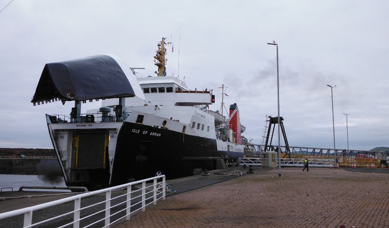  the Cal Mac ferry arriving at Ardrossan harbour 