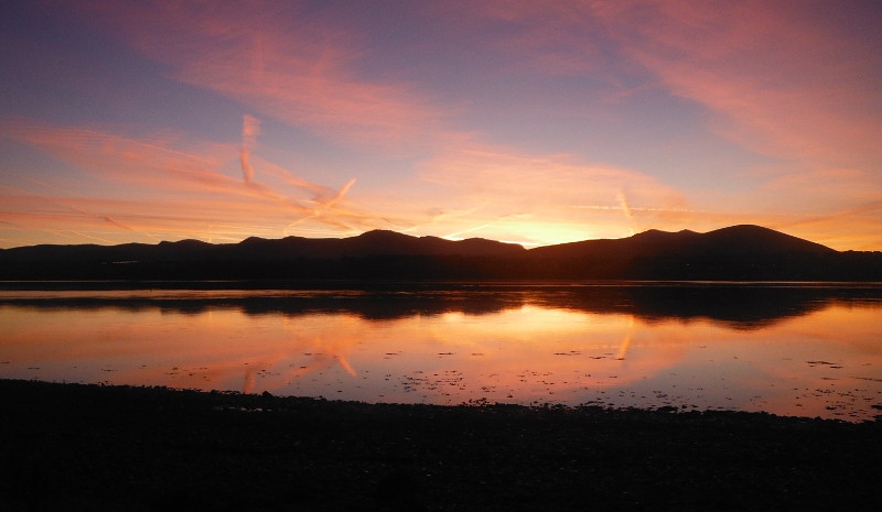  the sunrise across the Menai Straits 