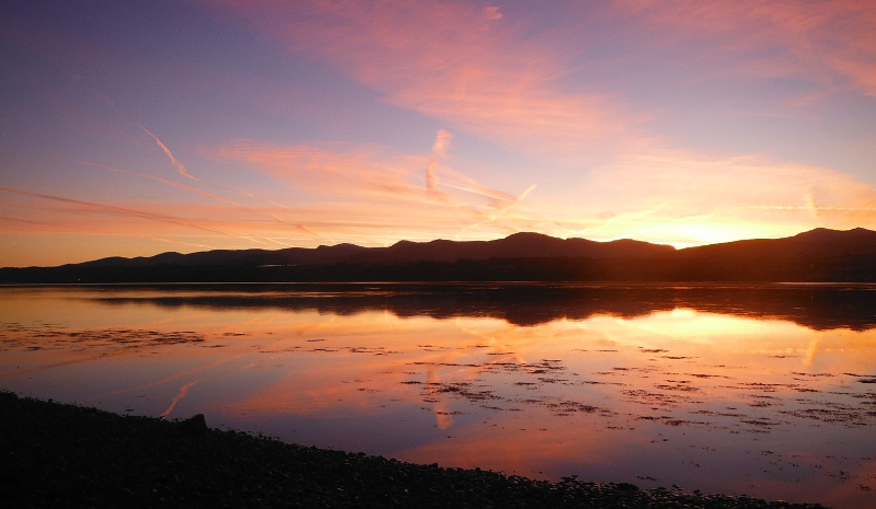  the sunrise across the Menai Straits 