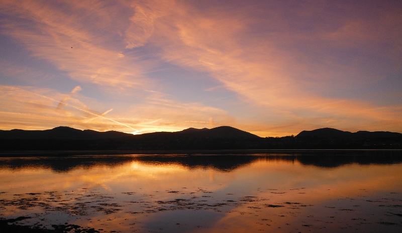  the sunrise across the Menai Straits 