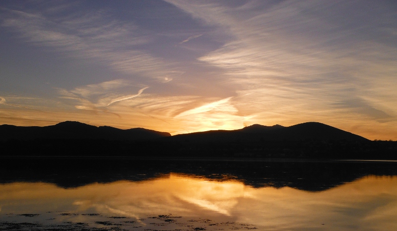  the sunrise across the Menai Straits 