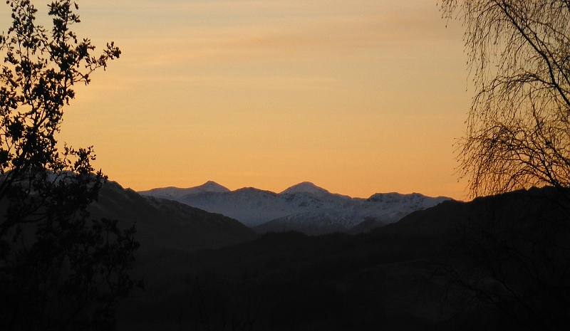  Ben More and Stob Binnein through a gap in the trees 