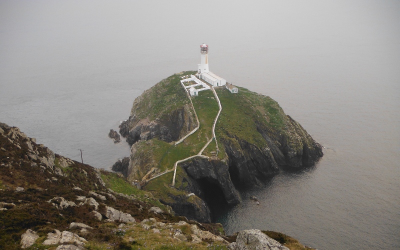  looking down on the lighthouse on South Stack 