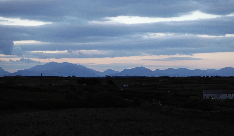  Snowdonia silhouetted against the lighter sky 