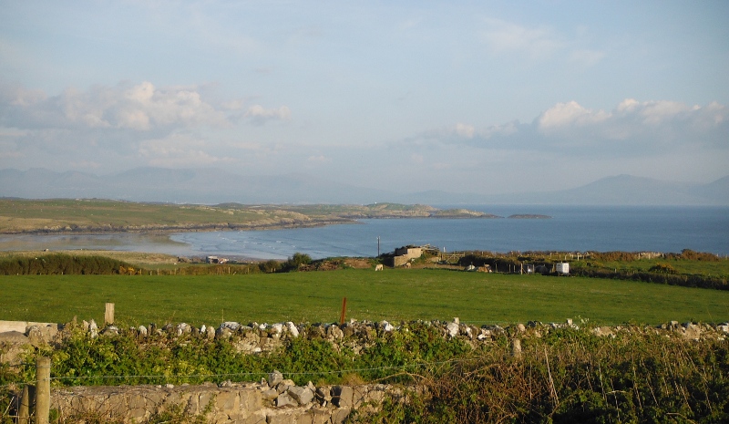  looking  across Aberffraw Bay to the headland Dinas Bâch and Pen-y-parc 