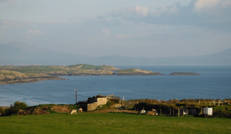  looking  across Aberffraw Bay to the headland Dinas Bâch and Pen-y-parc 