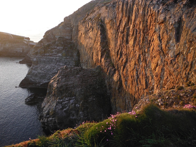  the cliffs catching the evening sun 