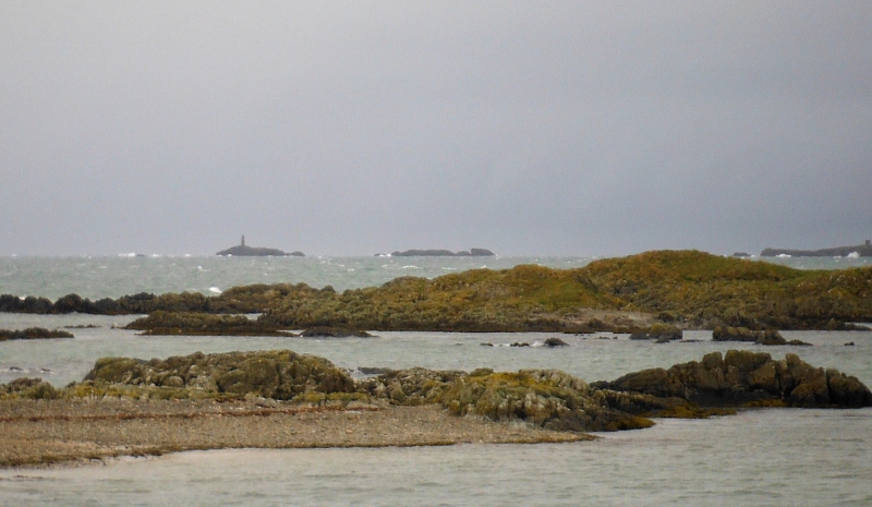  looking across a windy sea to Ynysoedd Gwylanod, and the mainland 