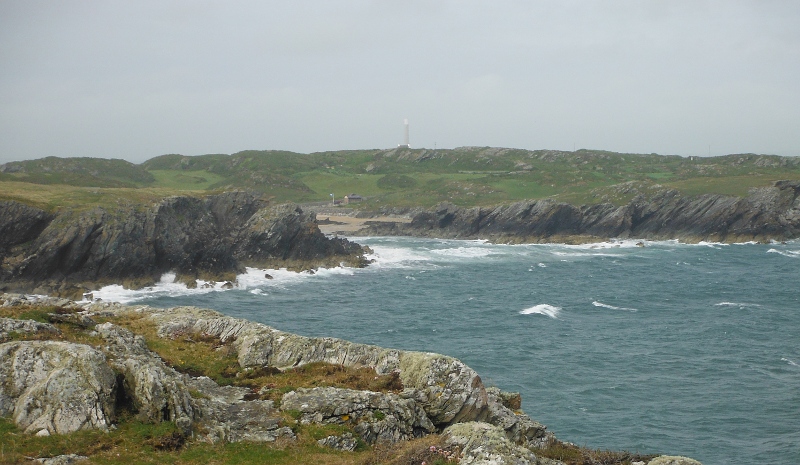  looking across the windy sea to Porth Dafarch 