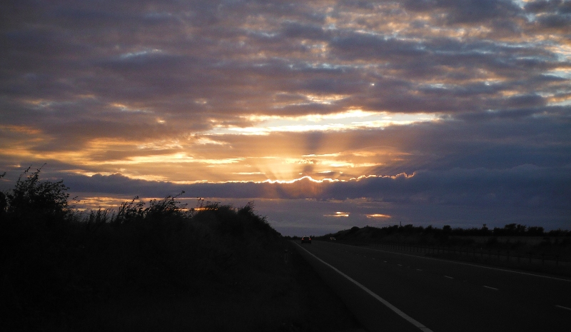  sunset from the A55 