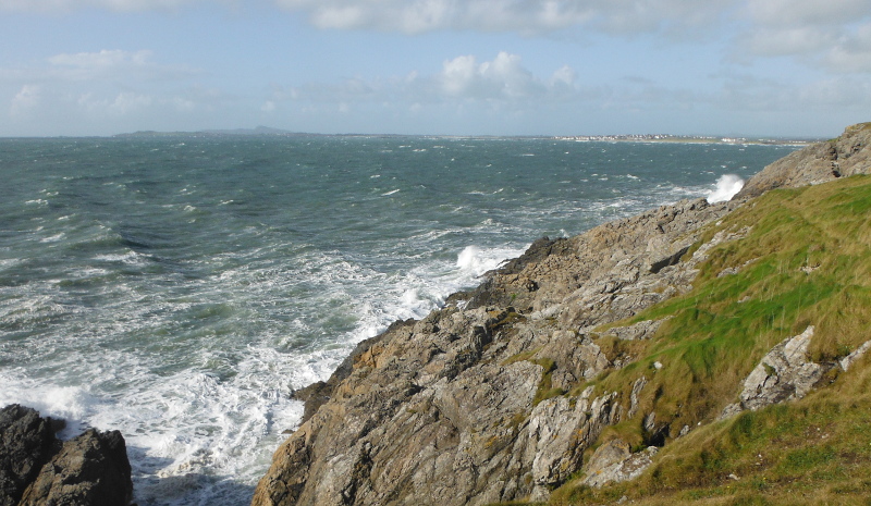  the waves out a bit from the shore 