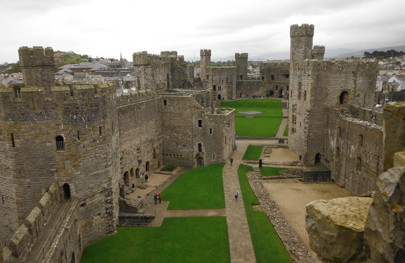  looking down on Caernarfon Castle 