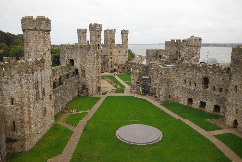  looking down on Caernarfon Castle 