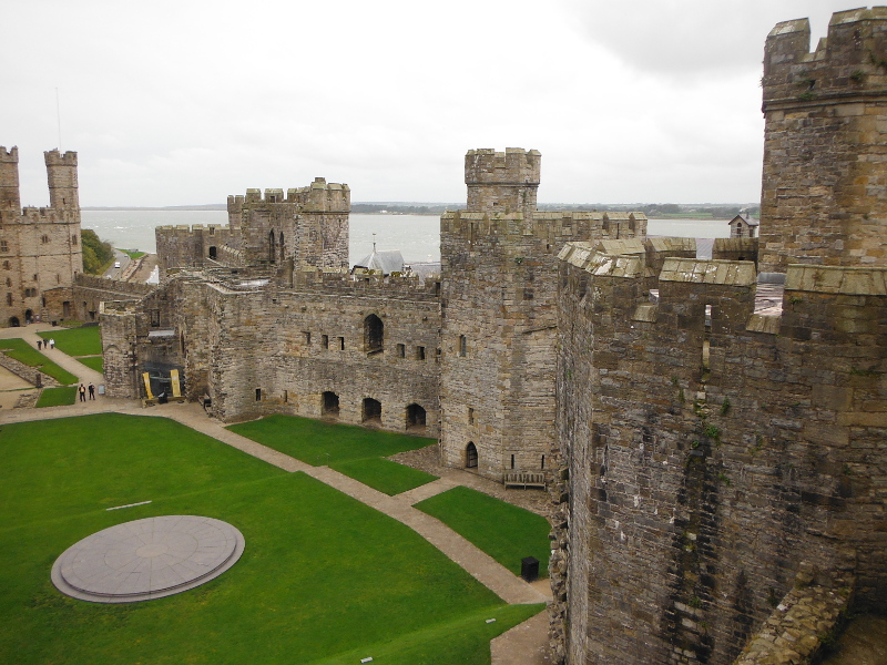  looking down on Caernarfon Castle 