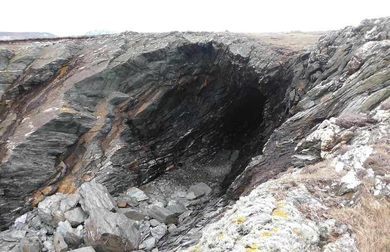  looking down into the cave 