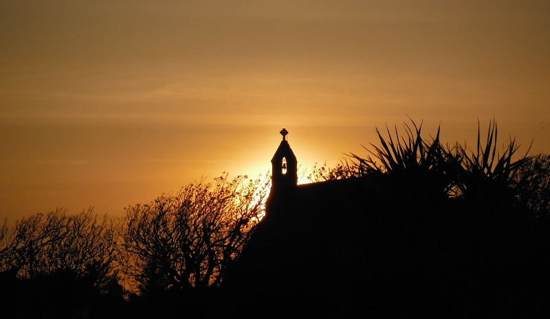  the backlit bell tower 