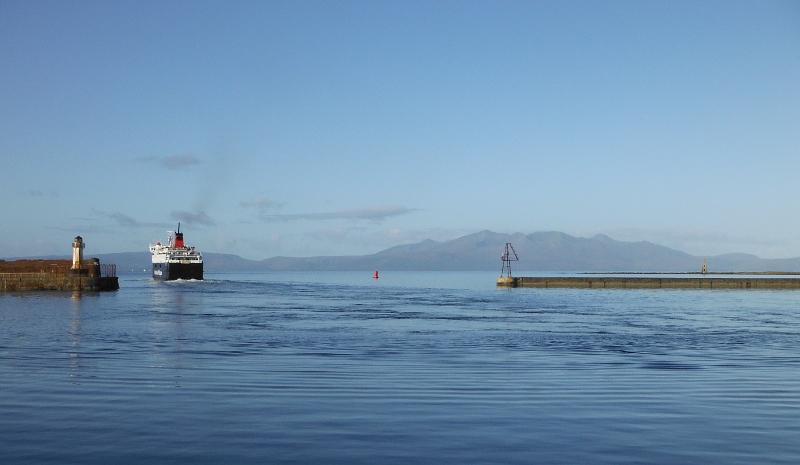  the Cal Mac ferry heading off to Arran 