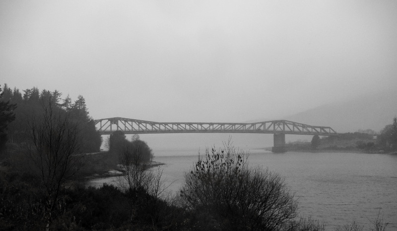  Ballachulish bridge in black and white 