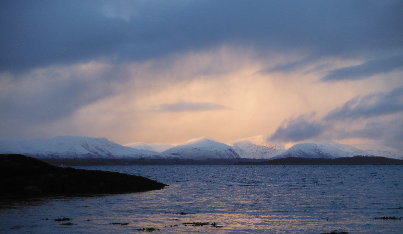  the snow on the mountains on Kingairloch 