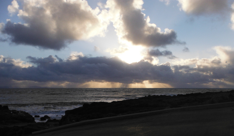  the hard lighting out over the Bristol Channel 