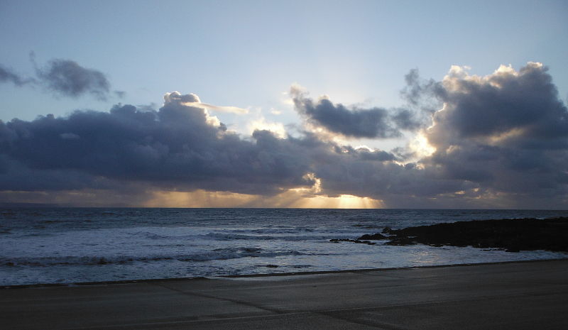  the hard lighting out over the Bristol Channel 