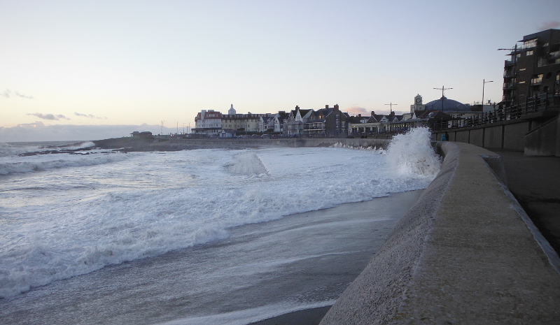  the sea covering the artificial beach 