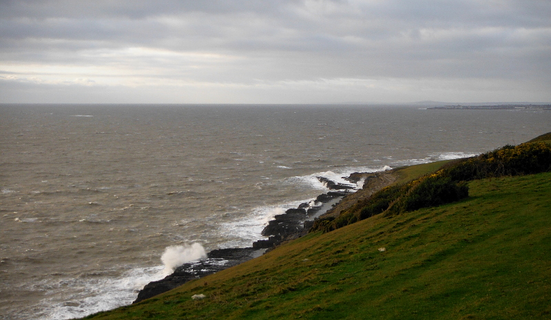  the sea crashing onto the Black Rocks 