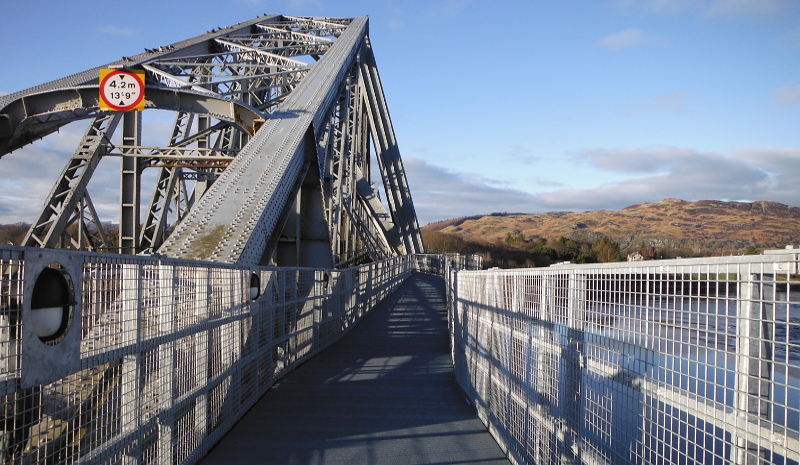  the walkway along the outside of the bridge 